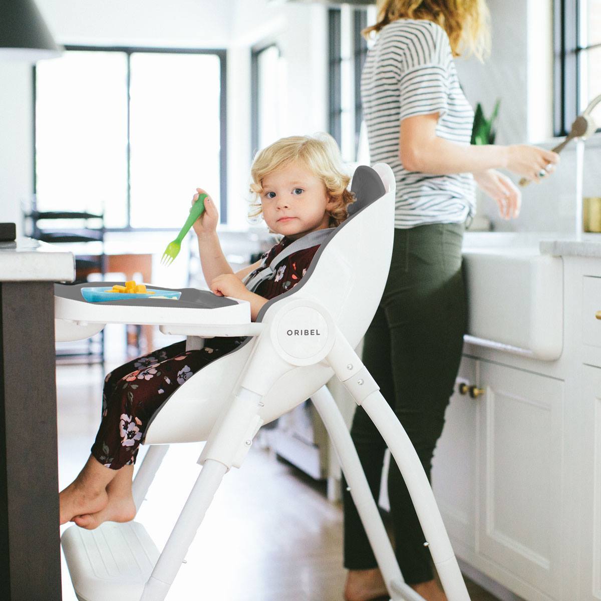 Oribel Cocoon - 3-Stage Highchair - Blueberry Marshmallow