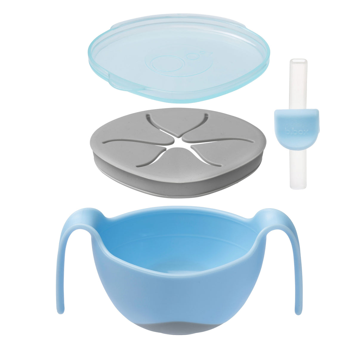b.box 3 in 1 Bowl and Straw - Gelato Blue - Bubblegum