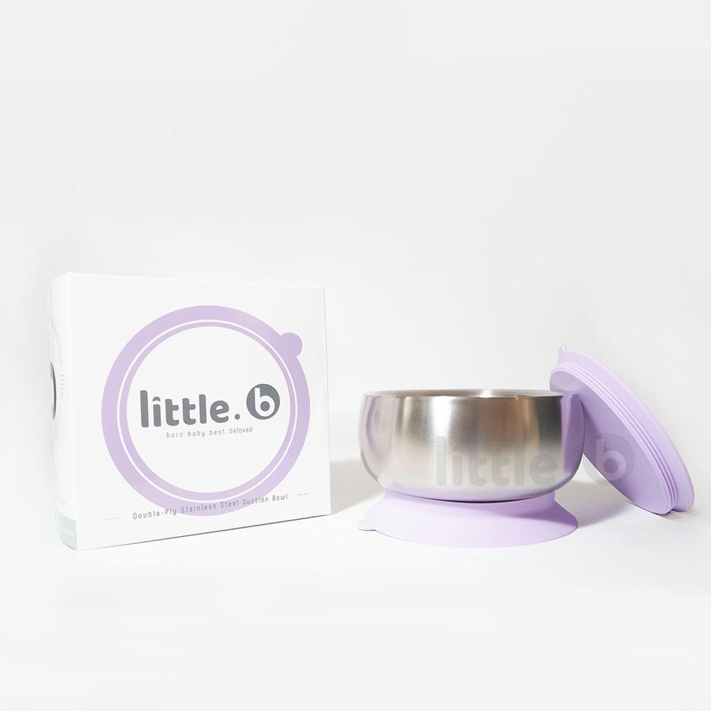 little.b Double-Layer 316 Stainless Steel Suction Bowl - Purple