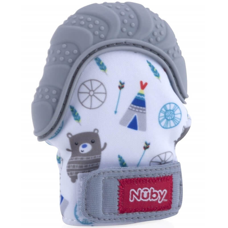 Nuby Teething Mitten with Silicone - Comanche Track Bear