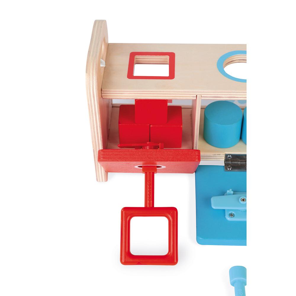 Janod Essentiel - Shape Sorter Box with Key
