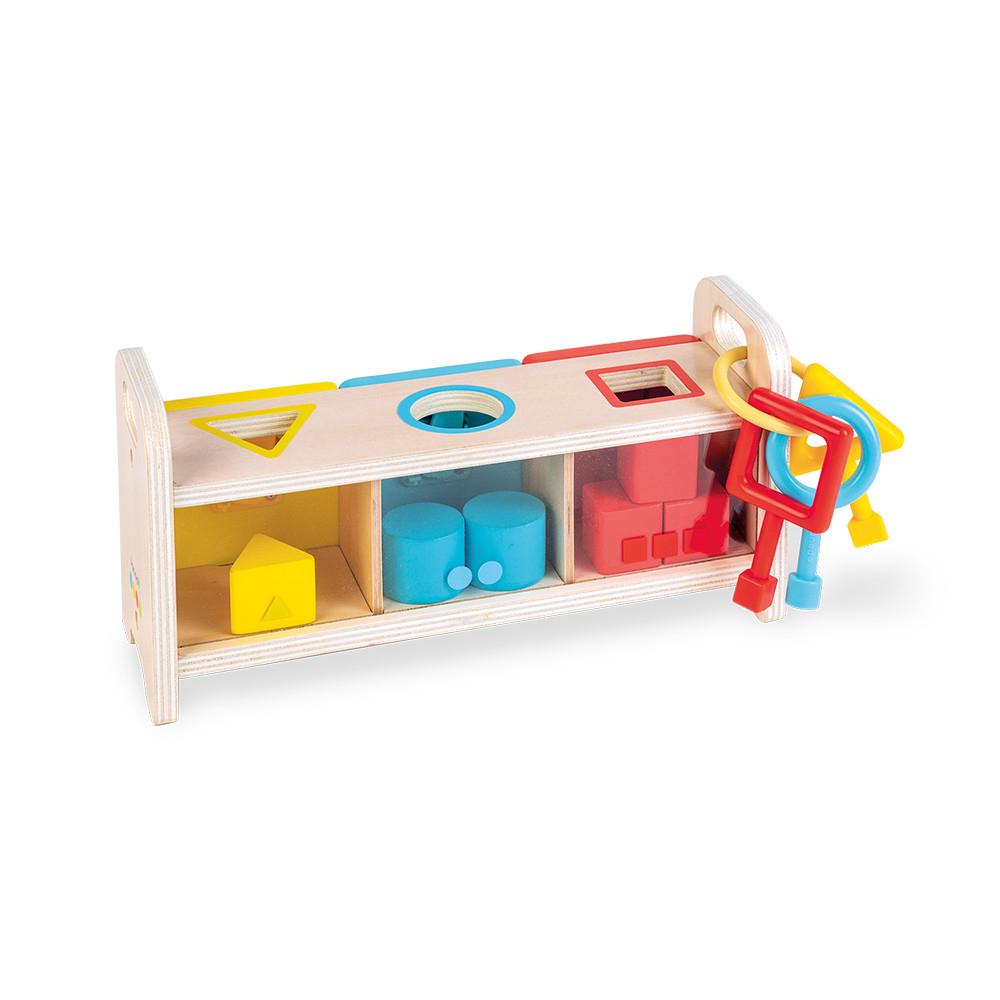 Janod Essentiel - Shape Sorter Box with Key